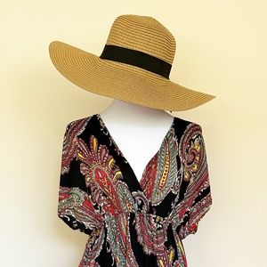 Black, paisley print dress medium size dress